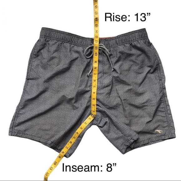 Ted Baker London blue & white geometric print swim trunks size 6 / large - Picture 10 of 13